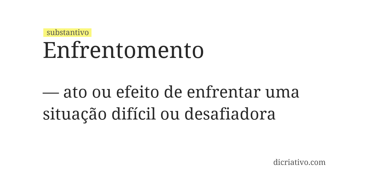 Significado de enfrentomento