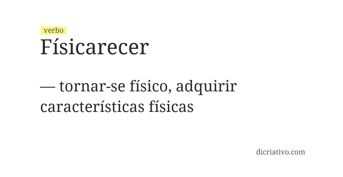 Significado de físicarecer