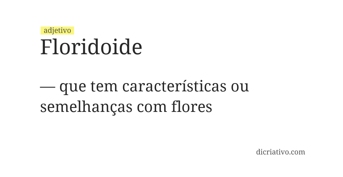 Significado de floridoide