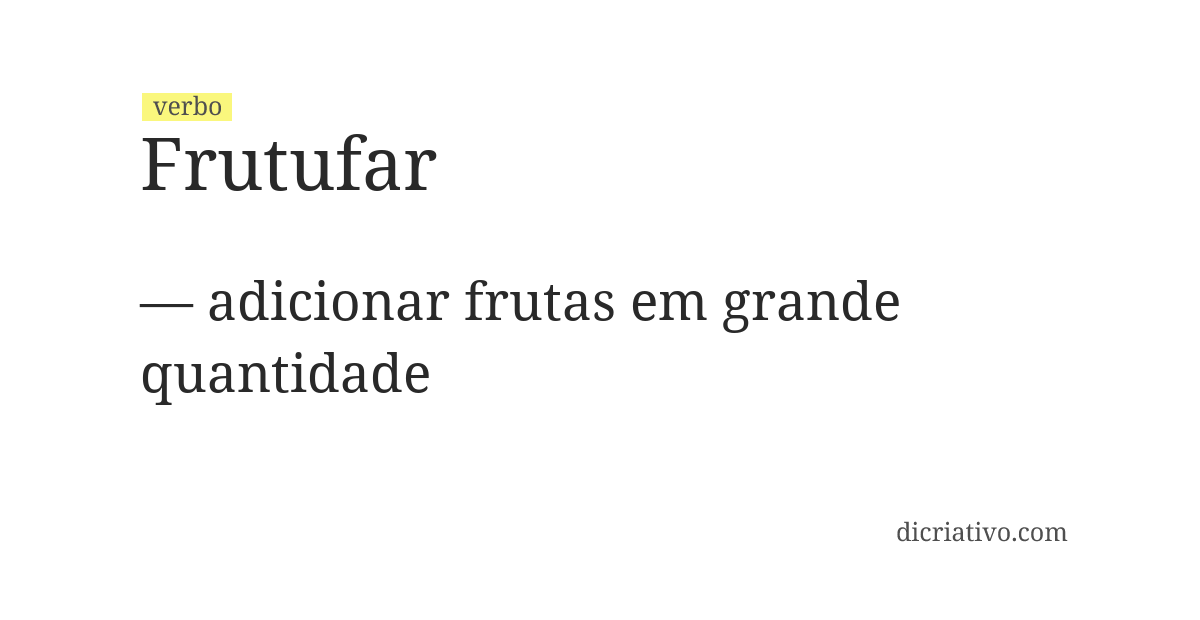 Significado de frutufar