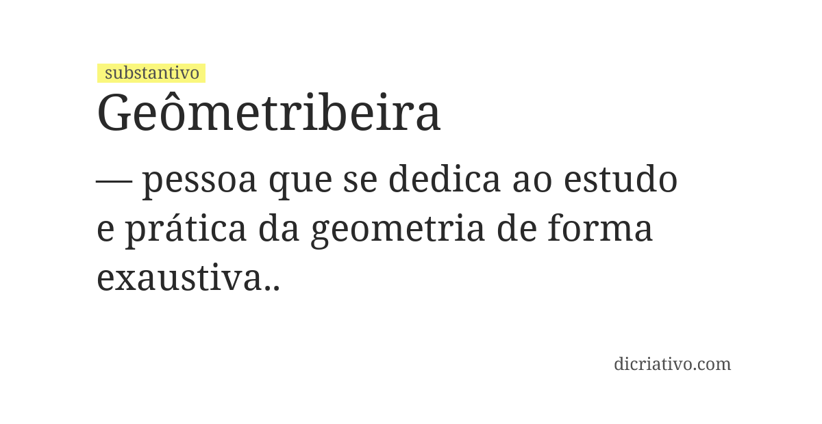 Significado de geômetribeira