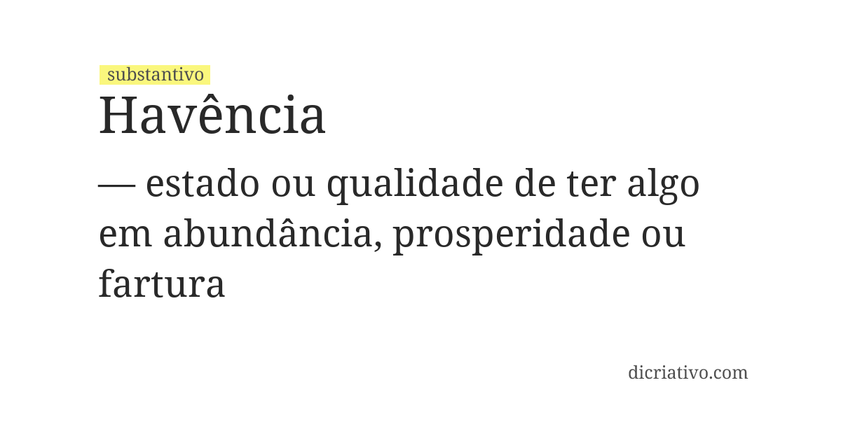 Significado de havência