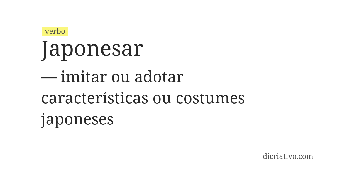 Significado de japonesar