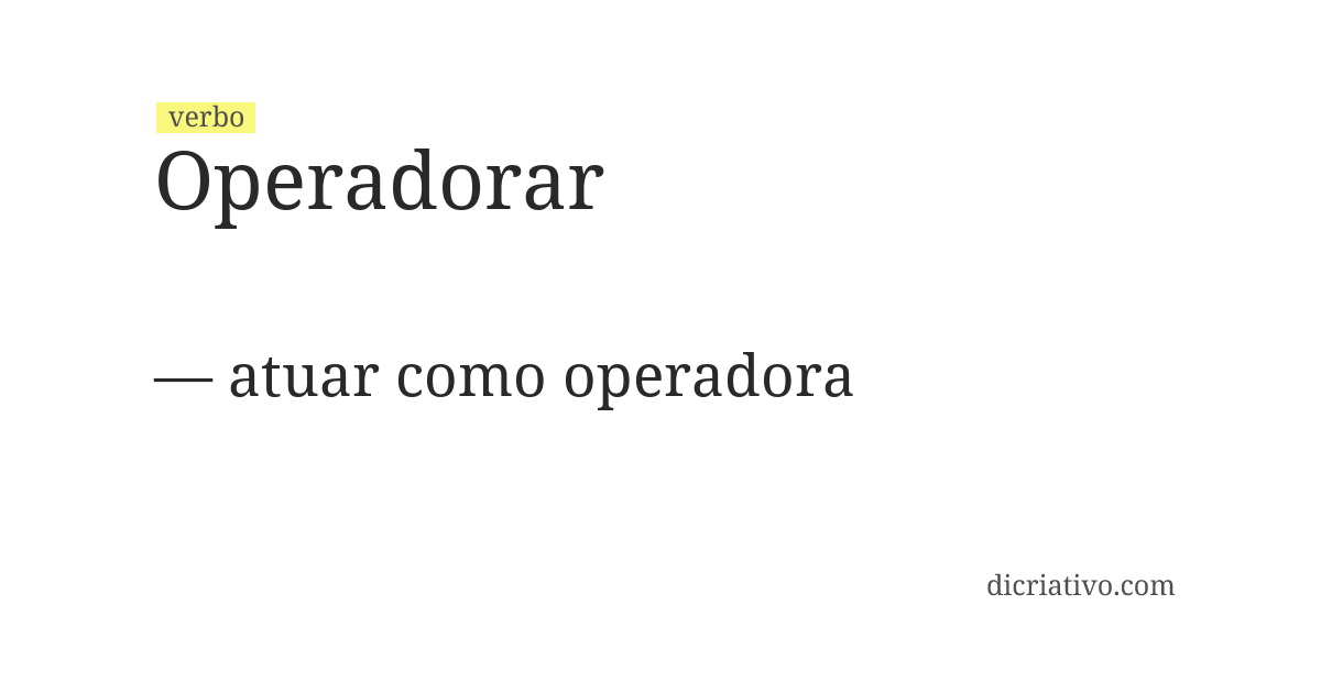 Significado de operadorar