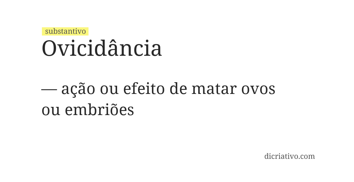 Significado de ovicidância
