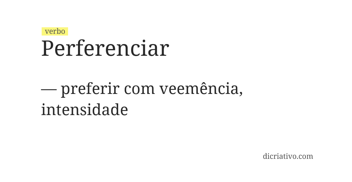 Significado de perferenciar