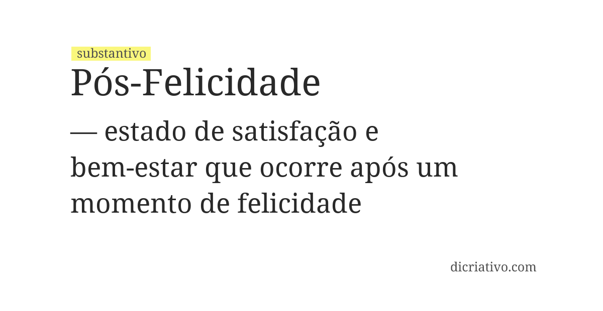 Significado de pós-felicidade