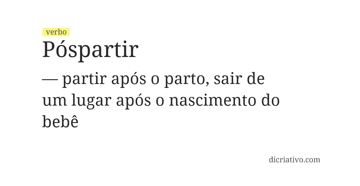 Significado de póspartir