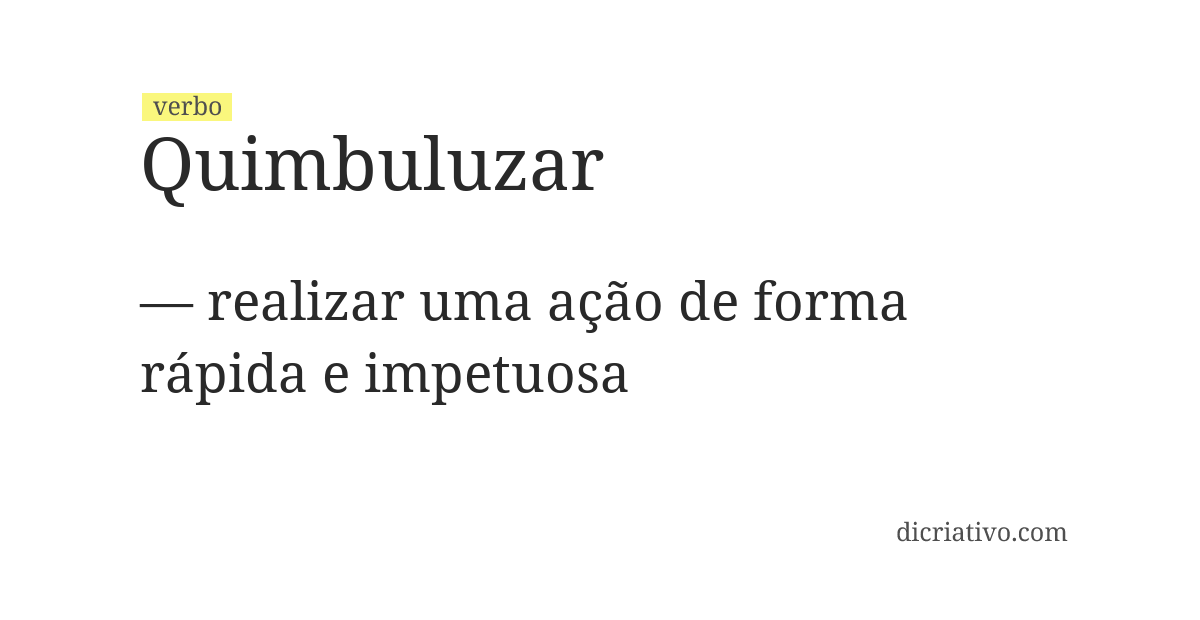 Significado de quimbuluzar