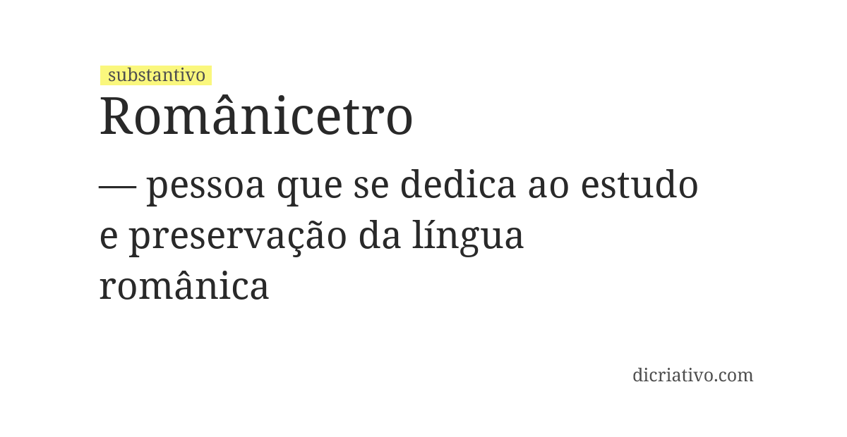 Significado de românicetro