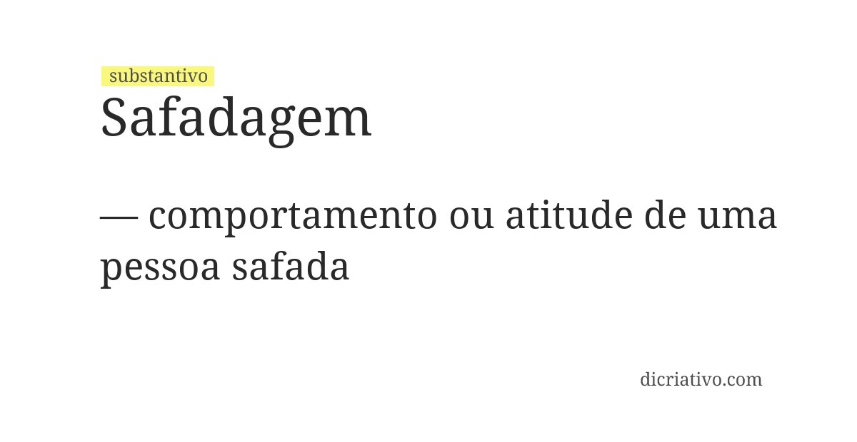 Significado de safadagem
