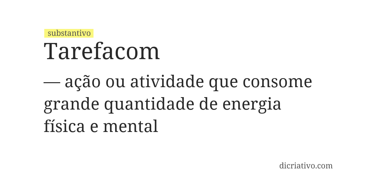 Significado de tarefacom