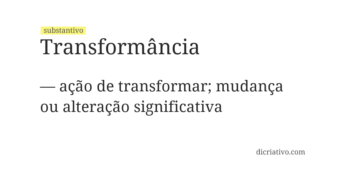 Significado de transformância