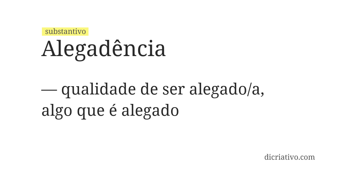 Significado de alegadência
