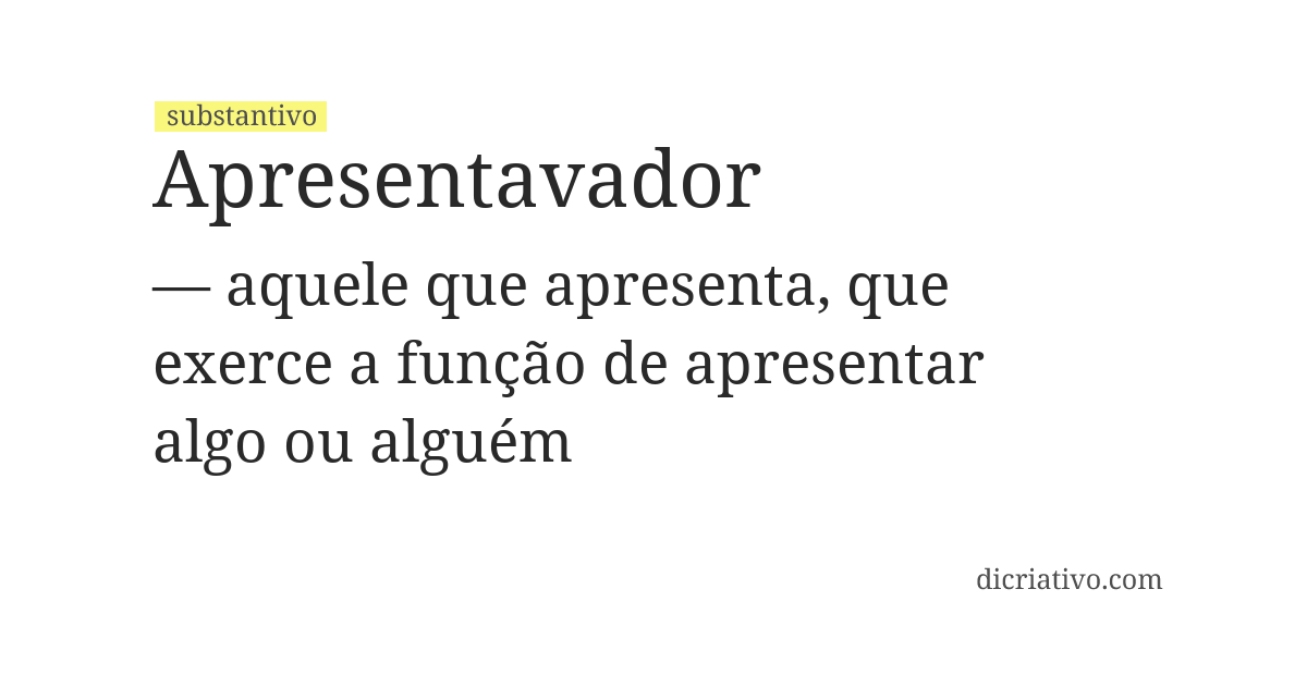 Significado de apresentavador