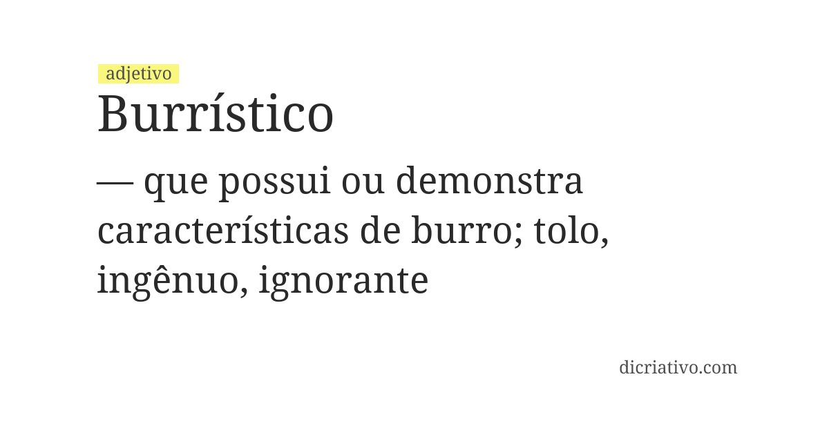 Significado de burrístico