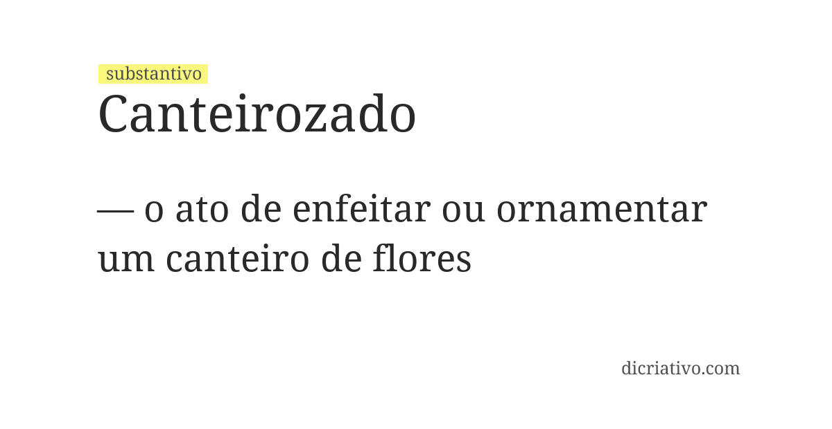 Significado de canteirozado