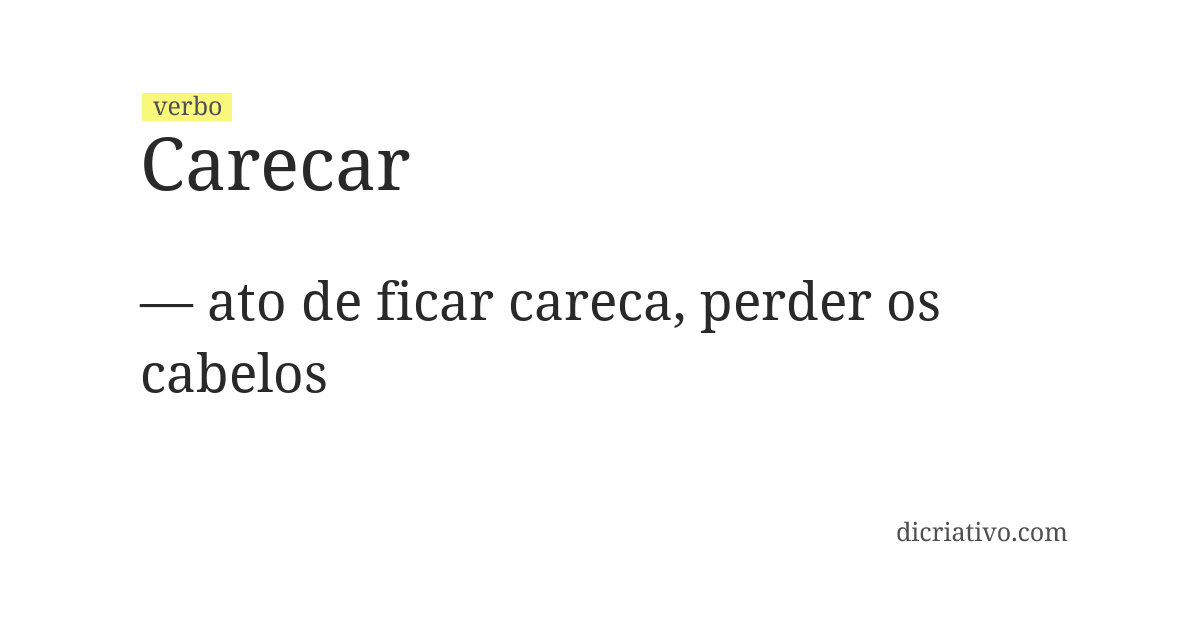 Significado de carecar