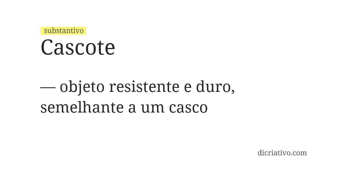 Significado de cascote
