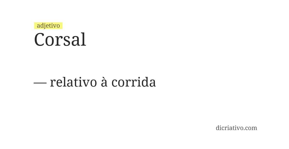 Significado de corsal
