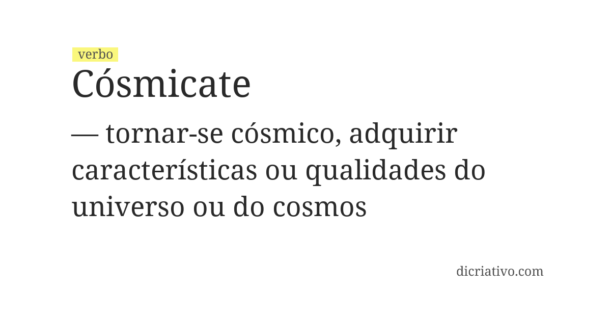 Significado de cósmicate