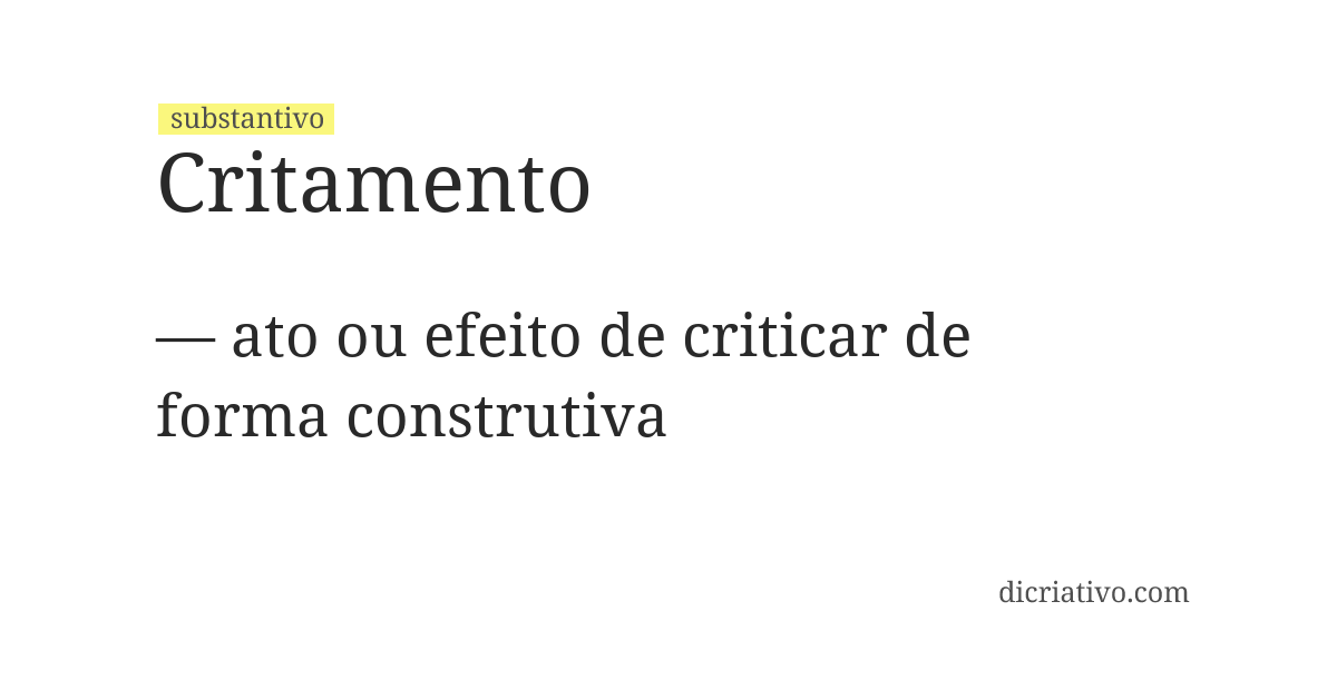 Significado de critamento