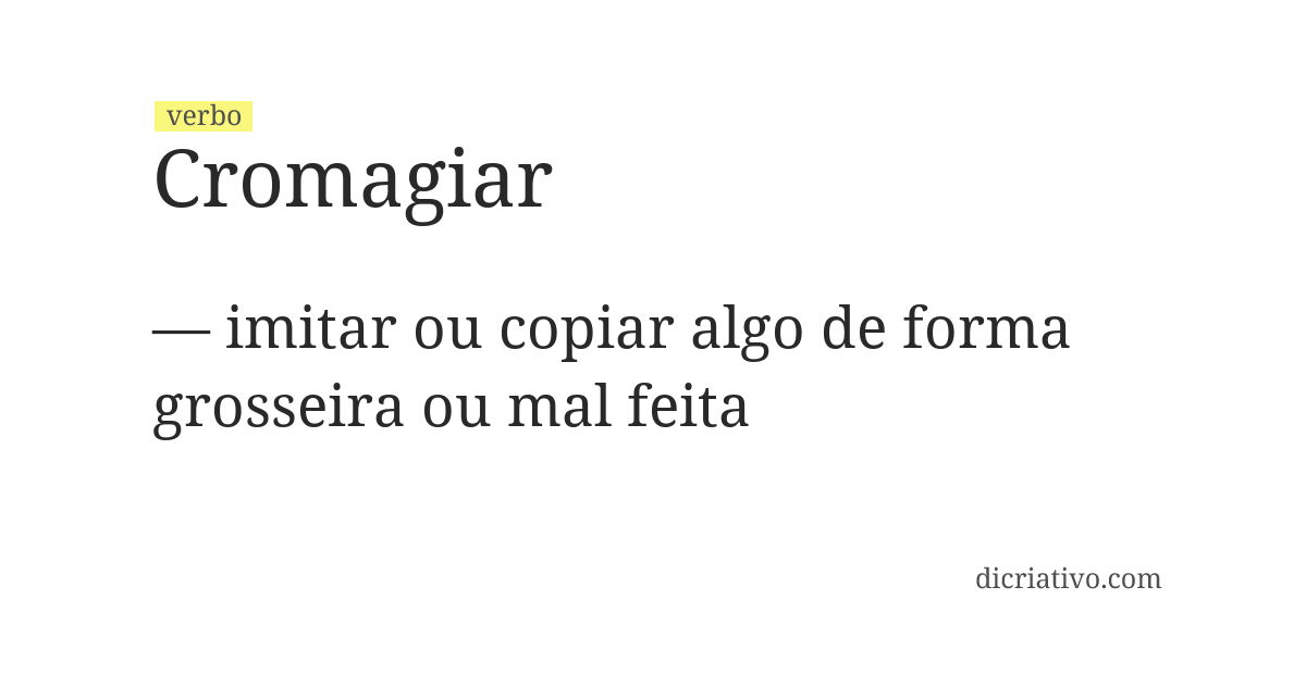 Significado de cromagiar