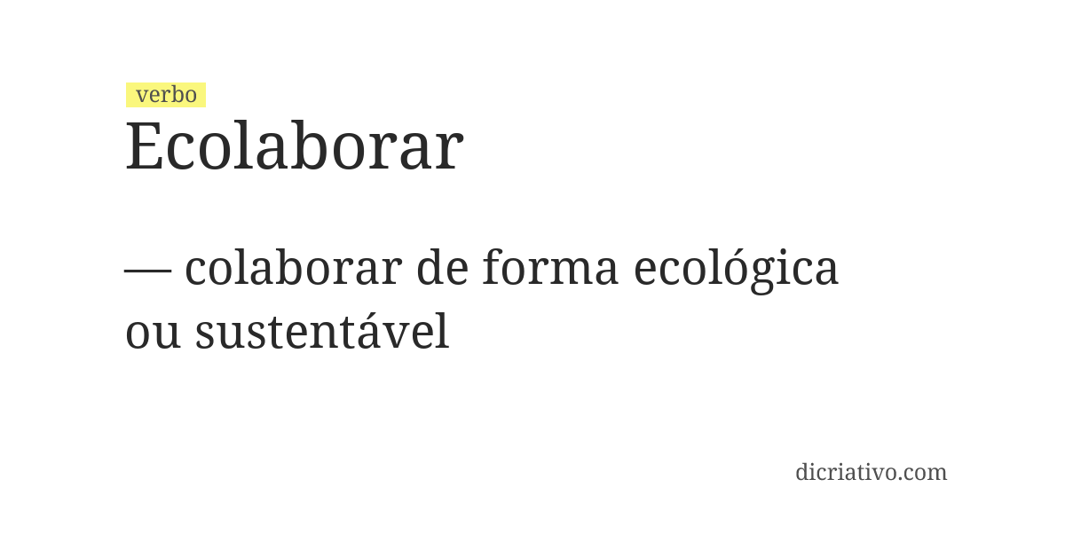 Significado de ecolaborar