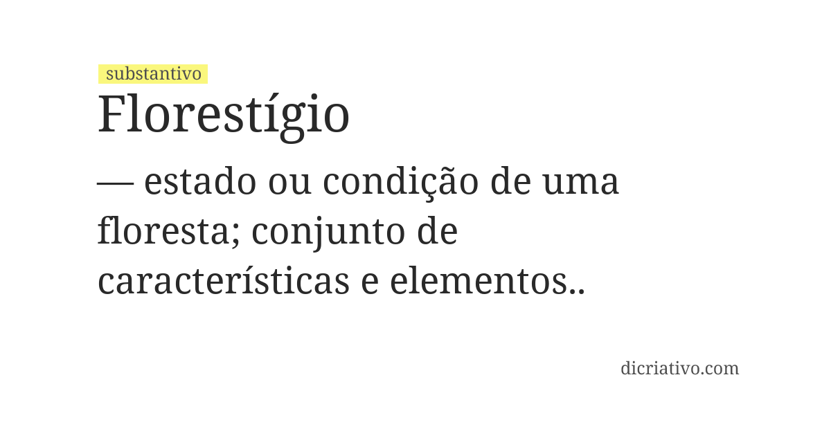 Significado de florestígio