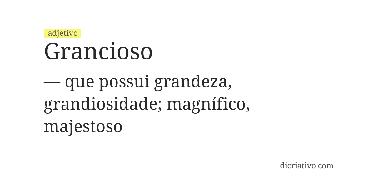 Significado de grancioso