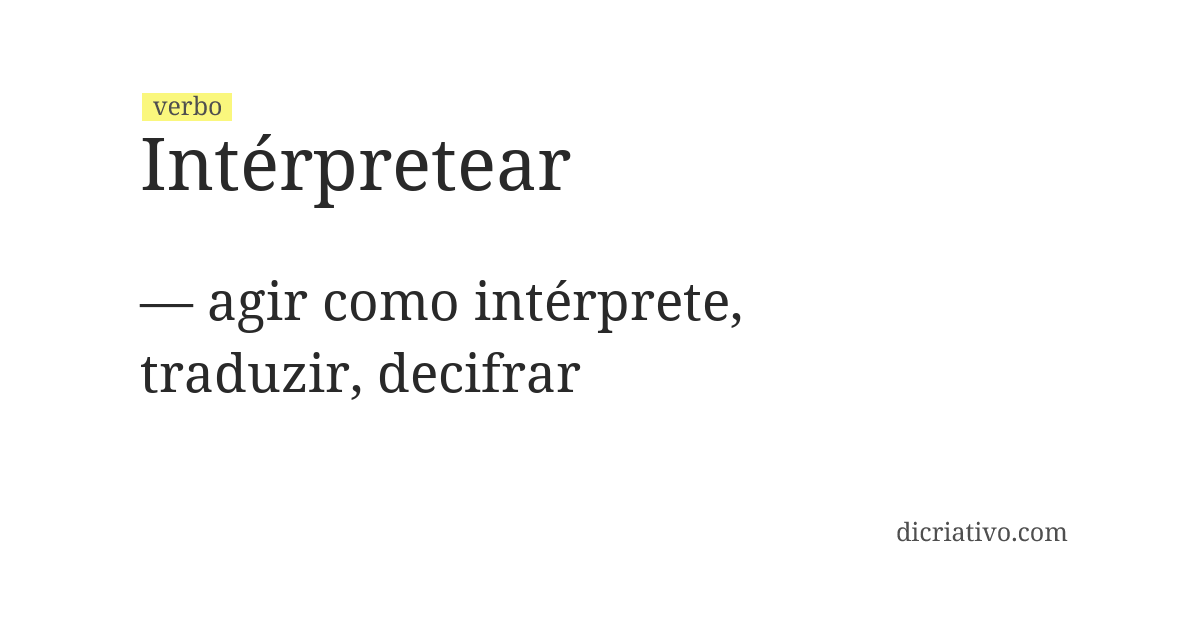Significado de intérpretear