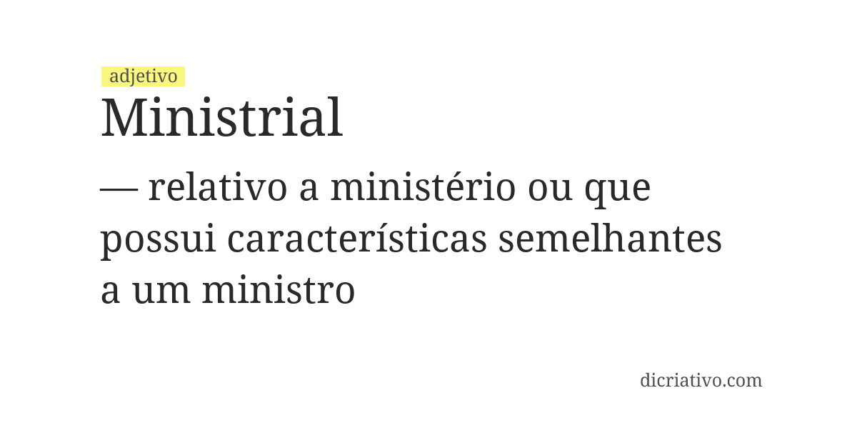 Significado de ministrial