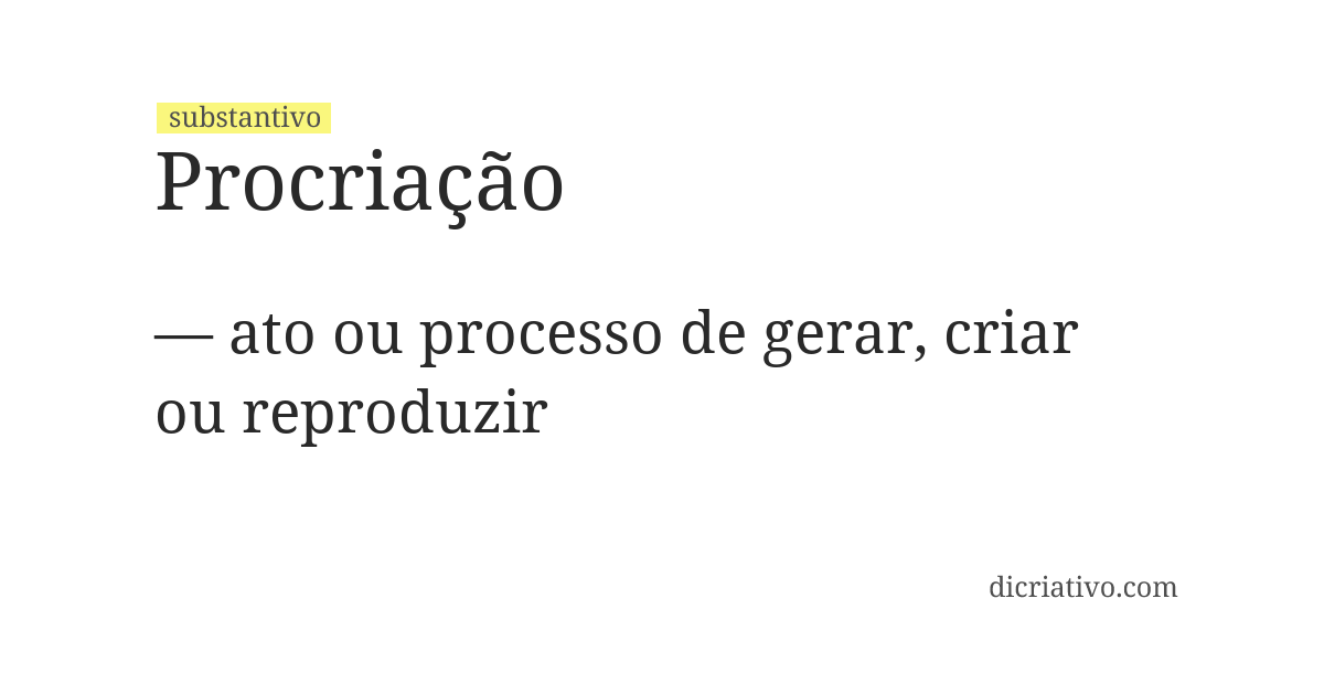Significado de procriação