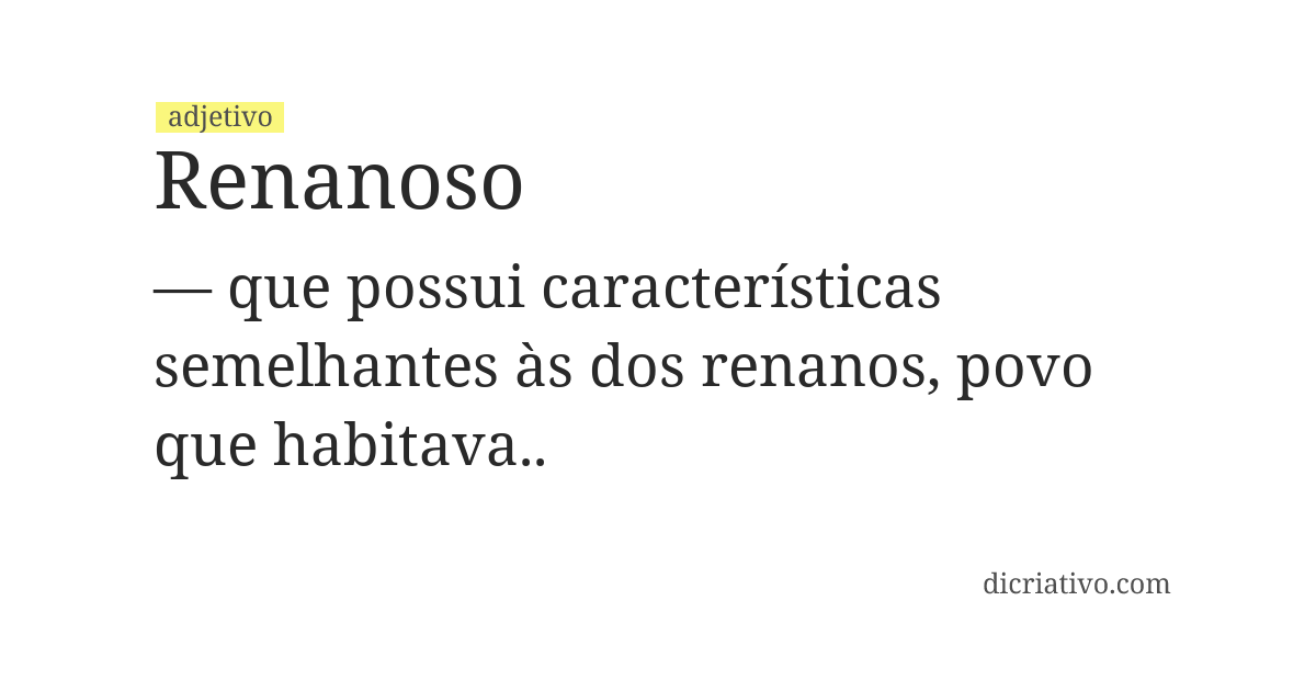 Significado de renanoso