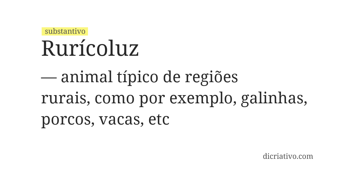Significado de rurícoluz