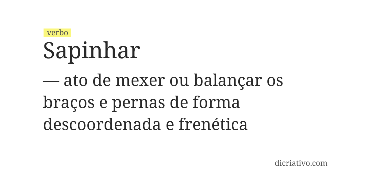 Significado de sapinhar