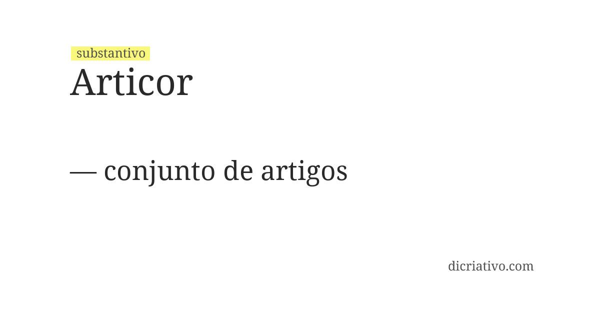 Significado de articor