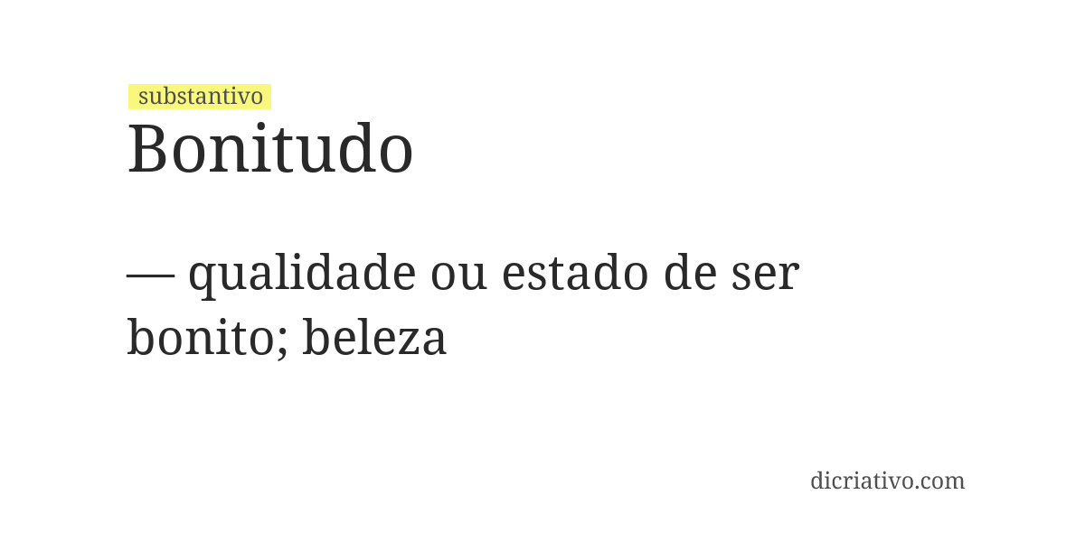 Significado de bonitudo