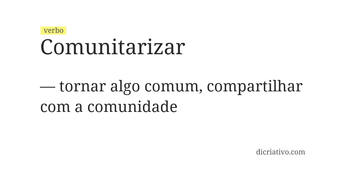 Significado de comunitarizar