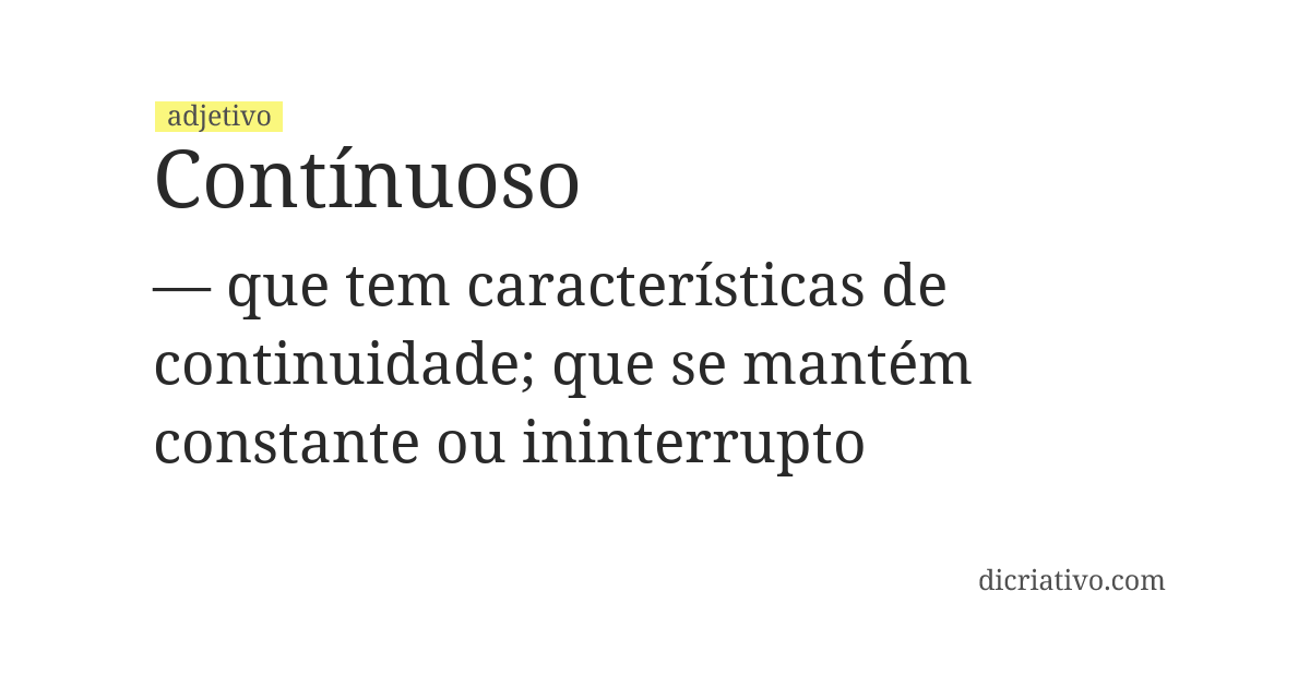 Significado de contínuoso