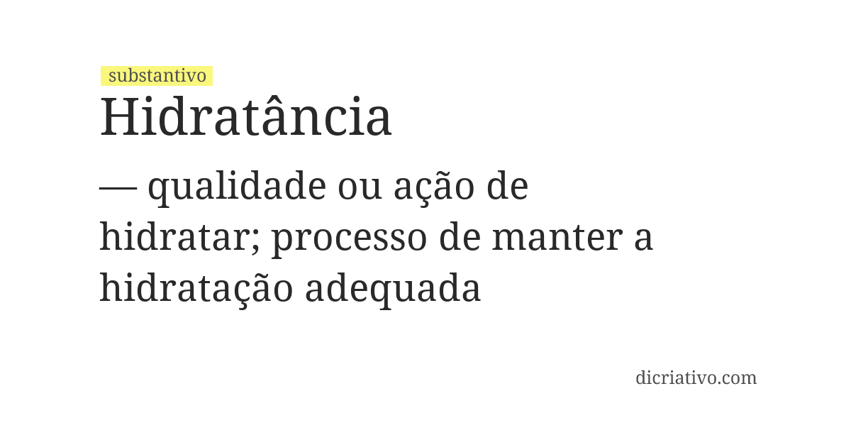 Significado de hidratância