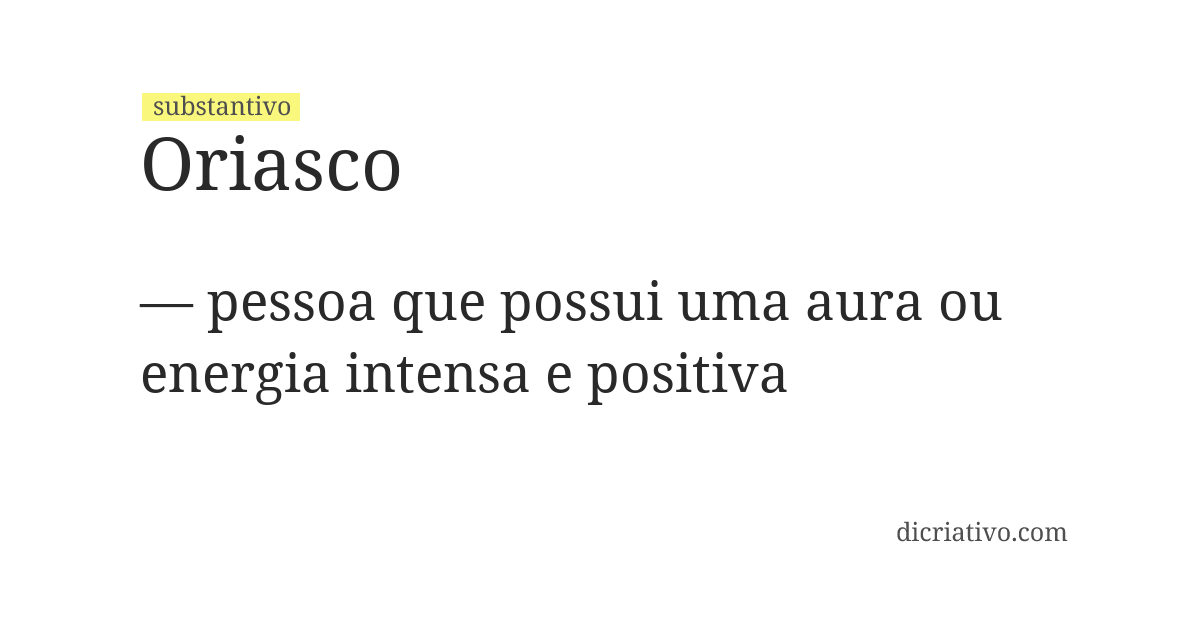 Significado de oriasco