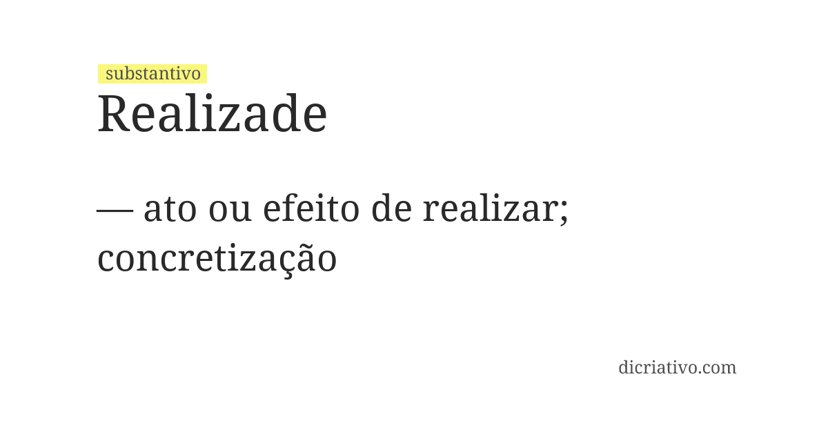 Significado de realizade
