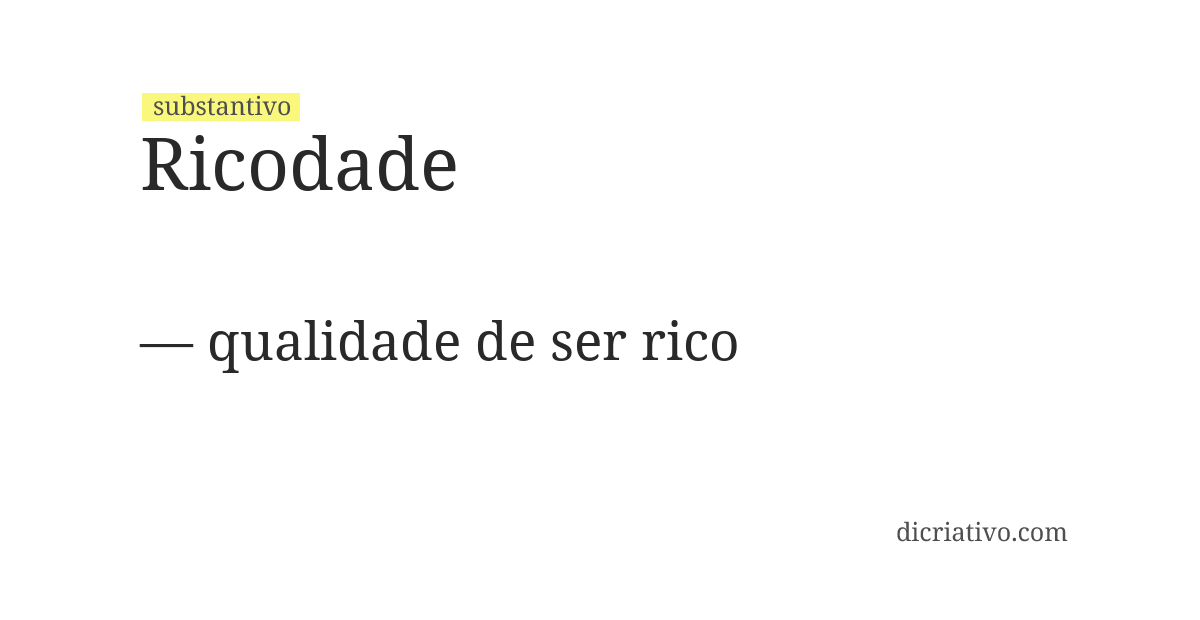 Significado de ricodade
