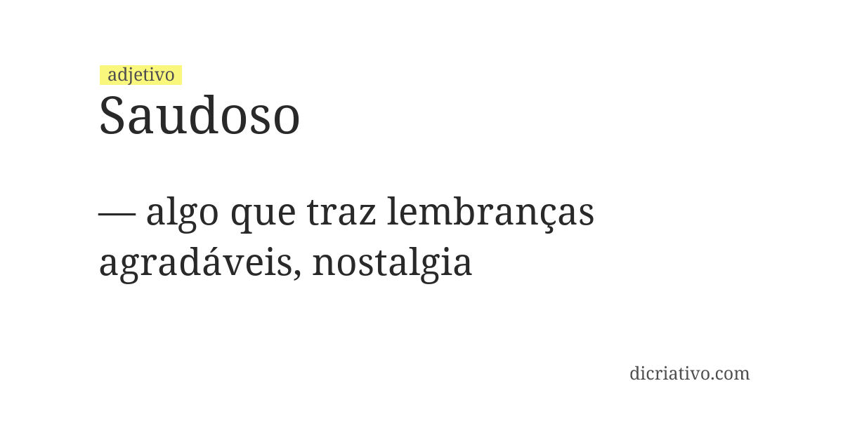 Significado de saudoso