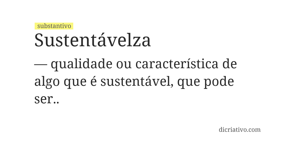 Significado de sustentávelza
