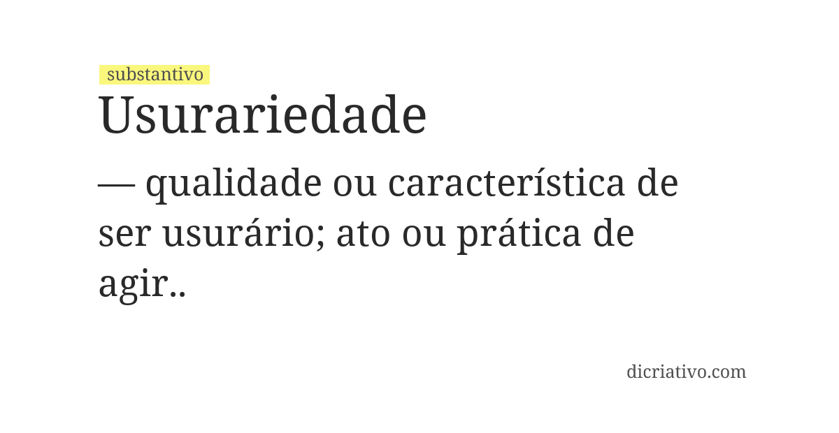 Significado de usurariedade