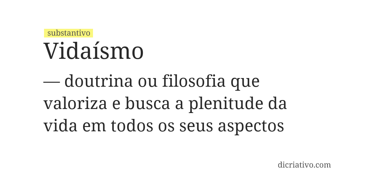 Significado de vidaísmo