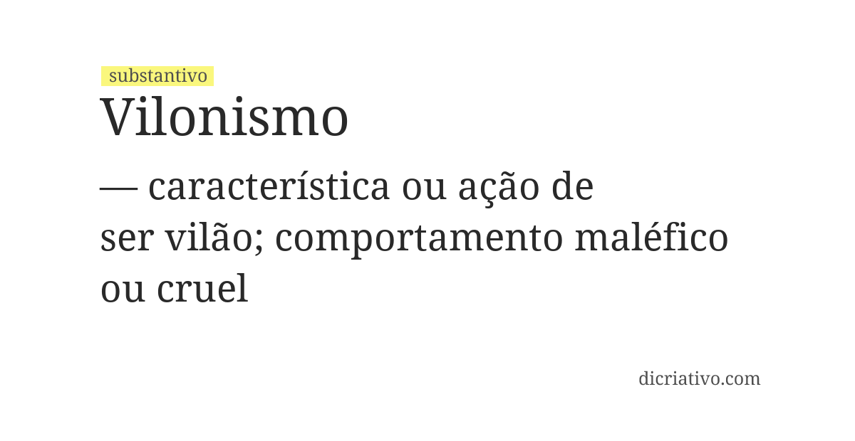 Significado de vilonismo