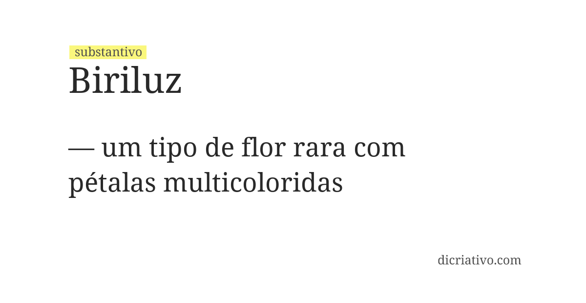 Significado de biriluz